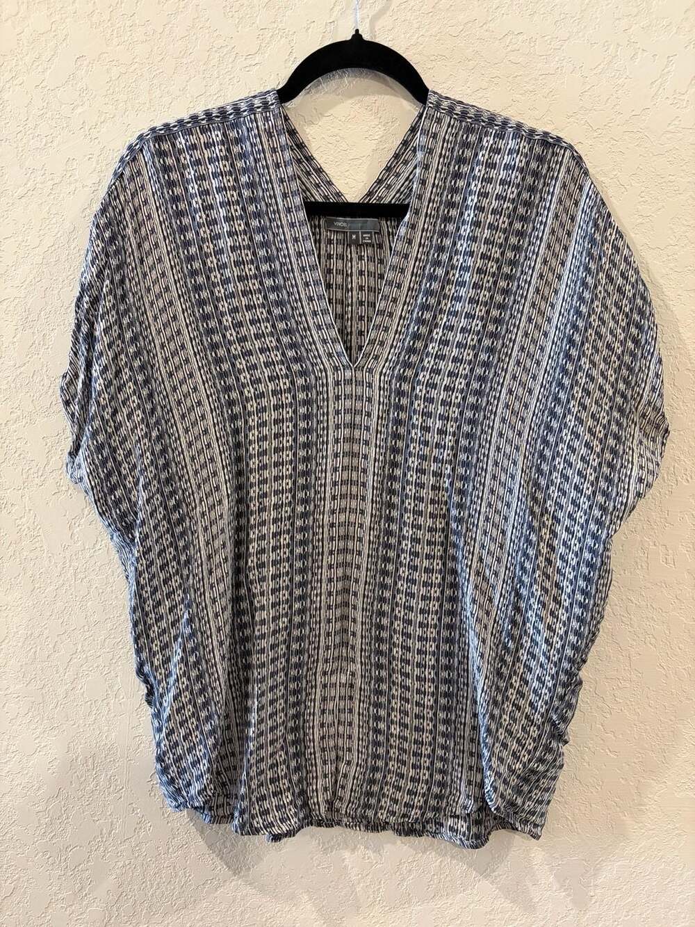 Vince Printed Dolman V-Neck Blouse